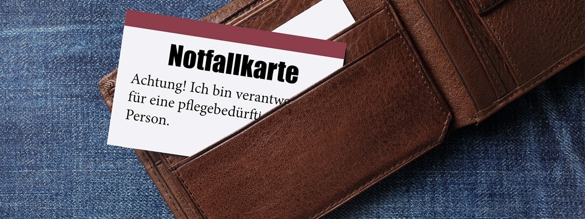 Notfallkarte für pflegende Angehörige